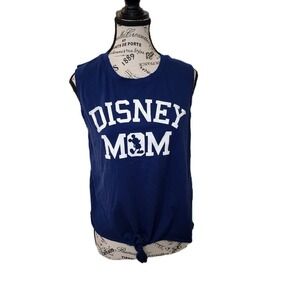 Disney Mom Blue Sleeveless Graphic Tank Top Women's Size L